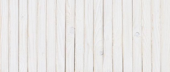 Naklejka premium white wood texture background, top view wooden plank panel