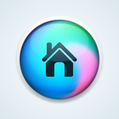 Home button Holographic style illustration