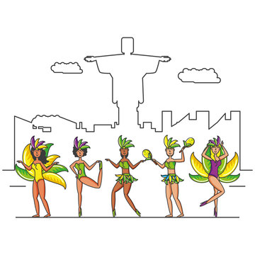 group of brazilian dancers characters