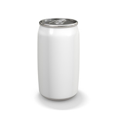 白色のアルミニウム缶 白い背景 3Dレンダリング