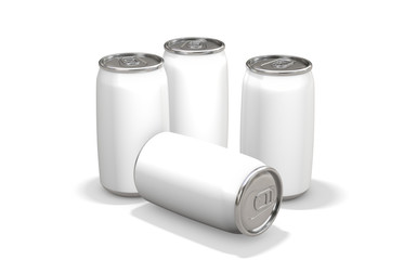 白色のアルミニウム缶 白い背景 3Dレンダリング