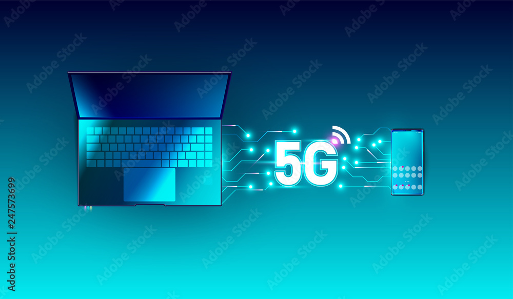 Poster 5g new global network high speed innovation connection data rate technology, 5th wireless internet w