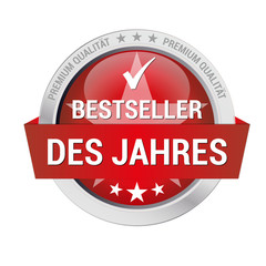 rotes Gütesiegel für Bestseller des Jahres