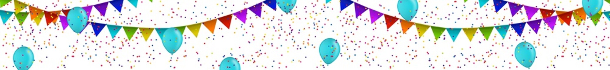 buntes Partybanner mit viel Konfetti
