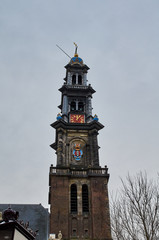 Fototapeta na wymiar Westerkerk Tower Amsterdam, Netherlands