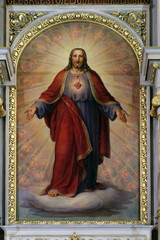 Sacred Heart of Jesus, altarpiece in Basilica of the Sacred Heart of Jesus in Zagreb, Croatia 