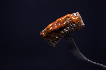 Medium Roast Steak on wooden plate 