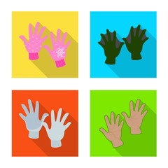 Vector illustration of own and textile icon. Set of own and safety vector icon for stock.