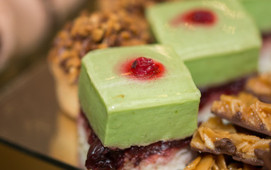 Cupcake  with  cream and fruits