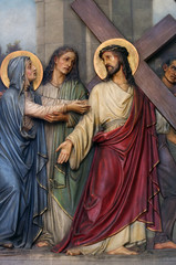 4th Stations of the Cross, Jesus meets His Mother, Basilica of the Sacred Heart of Jesus in Zagreb, Croatia