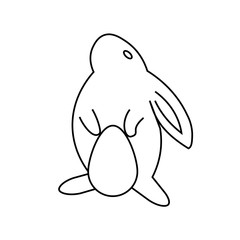 easter rabbit icon poster. Easter themed vector illustration for gift card, flyer, certificate or banner, icon, logo, patch, sticker