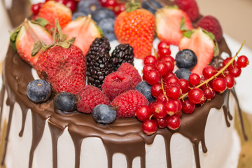 Homemade cake with berries