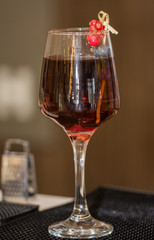 red  cocktail with grapes