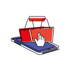smartphone device with shopping basket