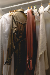 Wardrobe with clothes