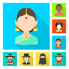 Isolated object of nation and race  symbol. Collection of nation and user vector icon for stock.