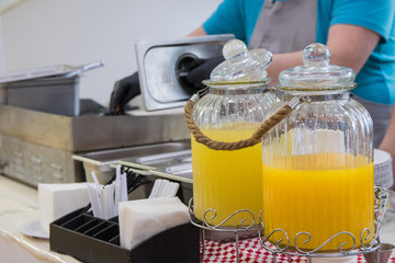 showcase with homemade lemonade