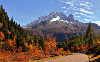 The high mountains of Haute Savoie in autumn. French Alps near Vallorcine, Chamonix-Mont-Blanc, France.