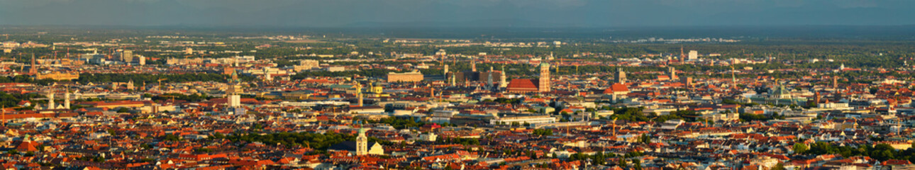 Fototapeta na wymiar Aerial panorama of Munich. Munich, Bavaria, Germany