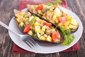 baked eggplant with vegetable