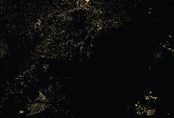 Vector grunge gold texture isolated on black. Patina scratch golden background.