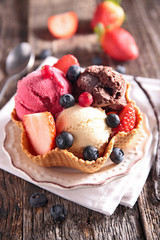 ice cream and biscuit