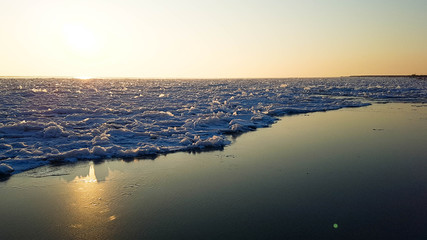 sunset over the sea