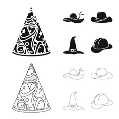Vector illustration of clothing and cap icon. Collection of clothing and beret vector icon for stock.
