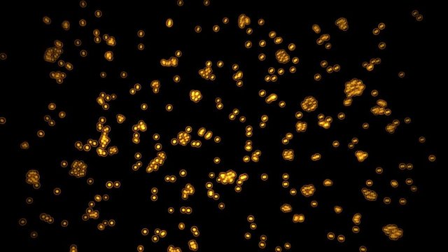 Microscopic life, virus, algae, cells, bacteria , multiplying , reproducing , growing, spreading. 3d animation rendering.