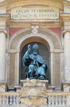Bologna landmark Pope Gregory XIII statue in Bologna, Italy