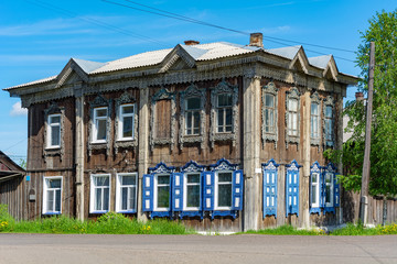 Fototapeta premium Mariinsk, old wooden house