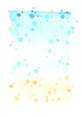 Abstract tropical sans beach on summer color field watercolor hand painting background for decoration on summer holiday festival. 