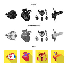 Isolated object of biology and scientific logo. Collection of biology and laboratory stock symbol for web.