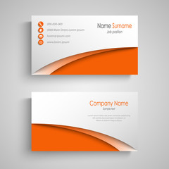 Business card with arches in orange white design template