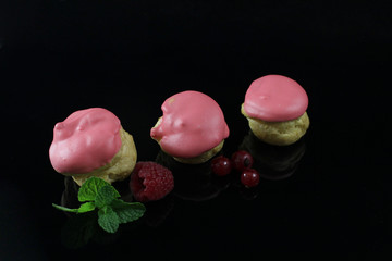 perfect profiteroles with pink glaze