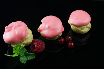 perfect profiteroles with pink glaze