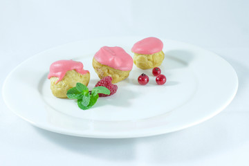 perfect profiteroles with pink glaze