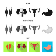 Isolated object of biology and scientific logo. Collection of biology and laboratory stock symbol for web.