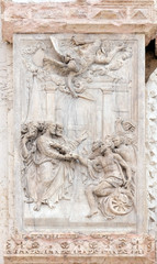 The Pool of Bethesda, panel by Teodosio Rossi on the left door of San Petronio Basilica in Bologna, Italy