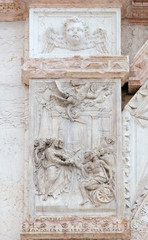 The Pool of Bethesda, panel by Teodosio Rossi on the left door of San Petronio Basilica in Bologna, Italy
