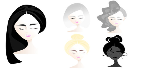   Happy International  Woman Day. Lady cartoon character  on isolated background.