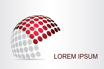Abstract technology logo stylized spherical surface with abstract shapes. This logo is suitable for global company, world technologies, media and publicity agencies 