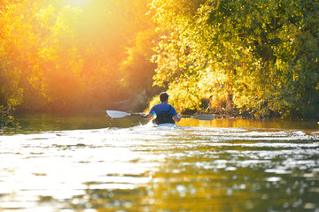 Kayak in sunset