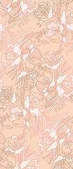 Floral seamless pattern. Hand drawn illustration. Vector artwork.