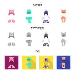 Isolated object of clothes  and texture symbol. Set of clothes  and weather  stock vector illustration.