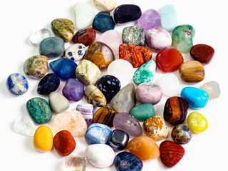 above view of many various gemstones