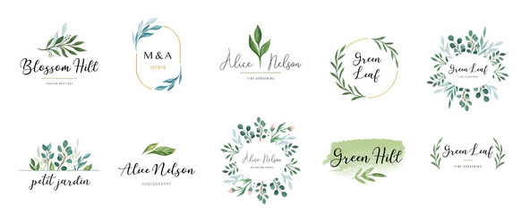 Elegant logos, Wedding monograms, hand drawn elegant, delicate collection
