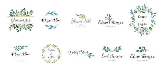Elegant logos, Wedding monograms, hand drawn elegant, delicate collection