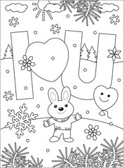 Valentine's Day coloring page for children or adults