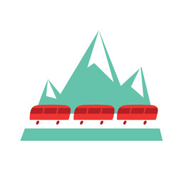swiss red train vector flat icon illustration